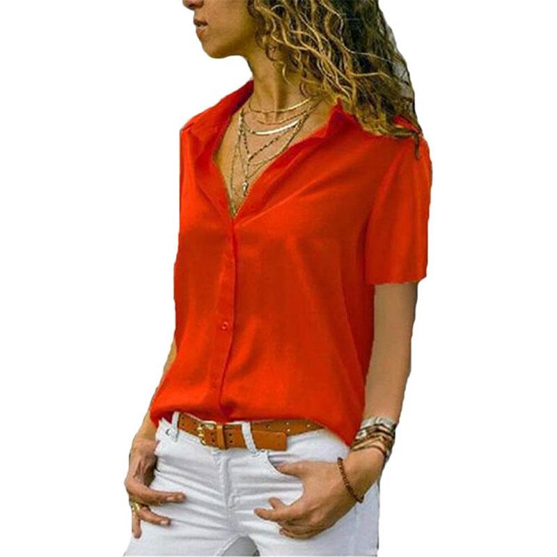 Damen Lässiges Chiffon-Volltonfarben-T-Shirt