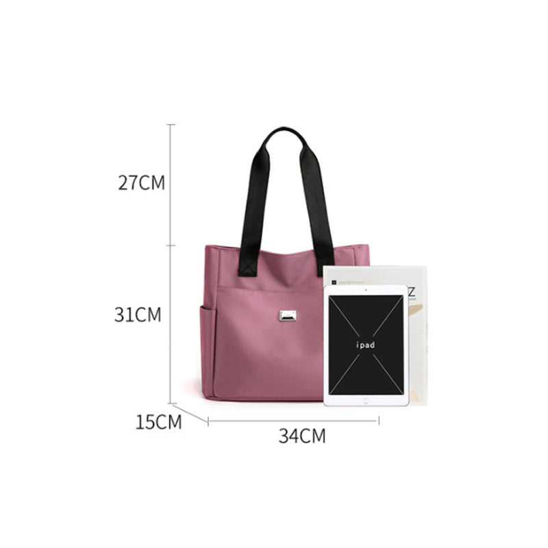👜👜Vielseitige einfache einfarbige Nylonhandtasche mit großer Kapazität