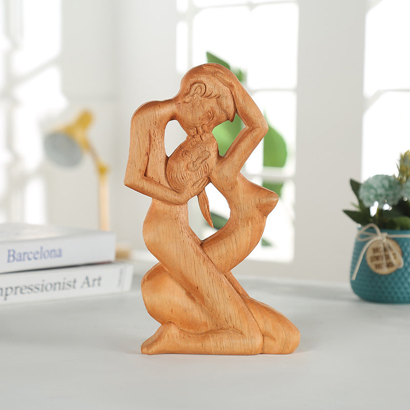 Kreative Moderne Paar-Holzstatue