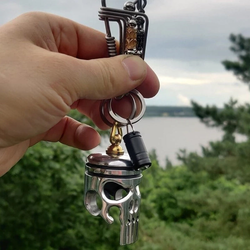 Schädel-Schlüsselanhänger Aus Metall