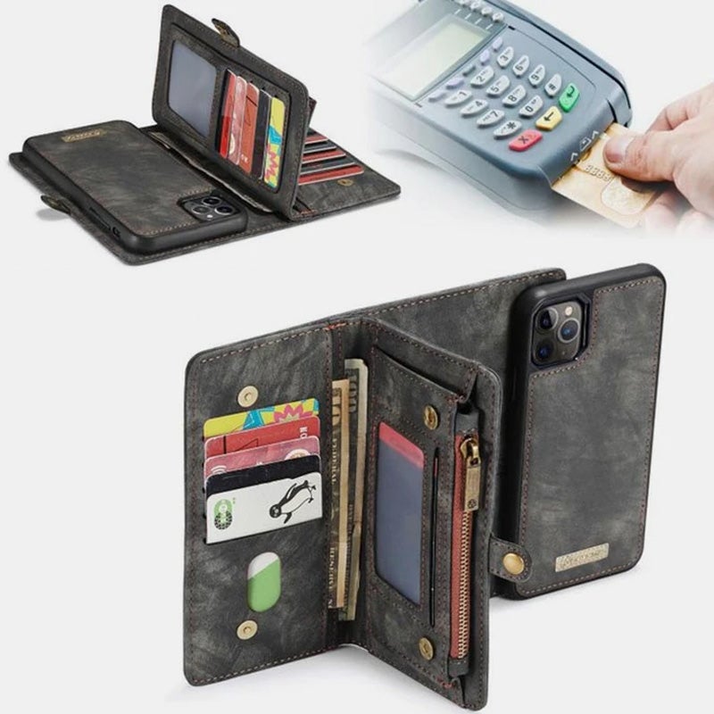 2 in 1 Magnetische Brieftasche Abnehmbare Hülle für Telefon