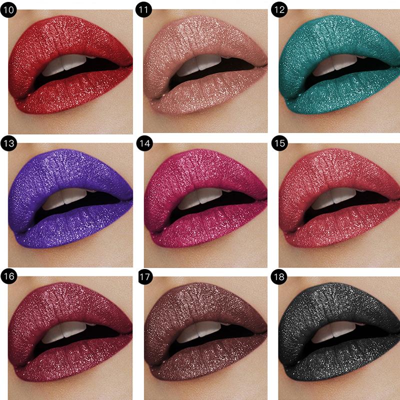 18 Farben Diamant glänzender langanhaltender Lippenstift