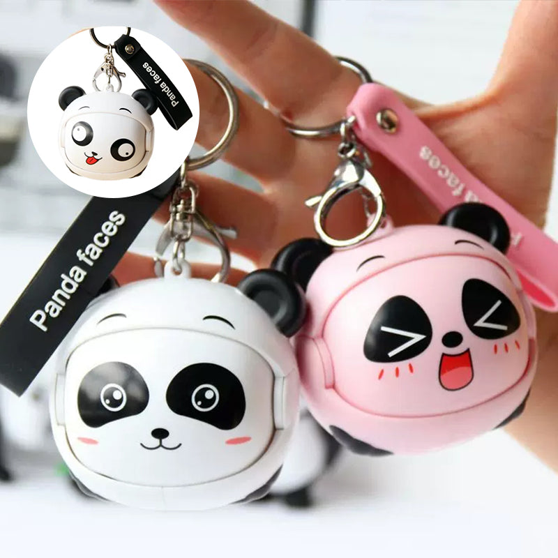 Süßer gesichtsveränderbarer Panda-Schlüsselanhänger