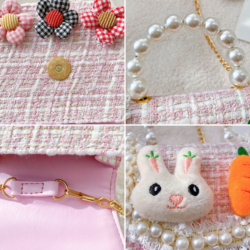 Süße Handtasche mit Perle aus Baumwolle für Kinder