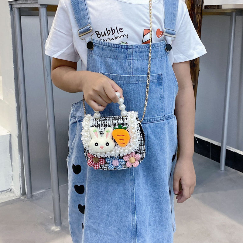 Süße Handtasche mit Perle aus Baumwolle für Kinder