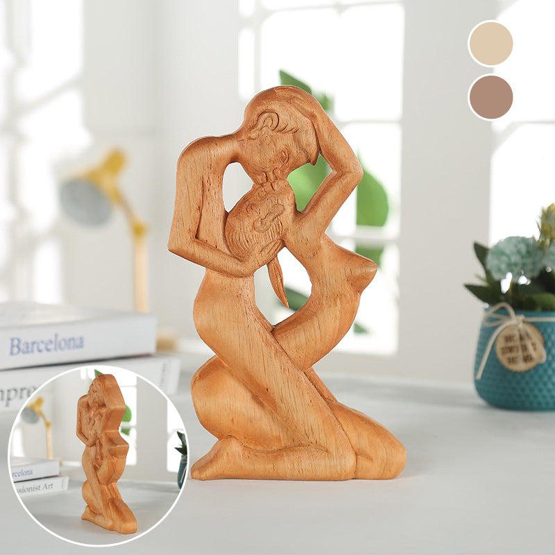 Kreative Moderne Paar-Holzstatue
