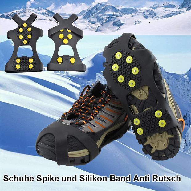 Steigeisen, Schuhe Spike und Silikon Band Anti Rutsch auf Eis und Schnee